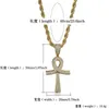 Iced Out Cross Ankh Key Necklace Pendant med Rope Chain 4mm Tennis Chain Halsband Mens Hip Hop Jewelry Gift249w