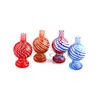 DHL!!! Stripe Glass Bubble Carb Cap 26mmOD Glass Carb Caps Heady Carb Cap For Beveled Edge Quartz Banger Nails Glass Water Bongs Pipes