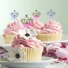 Confezione da 20 topper per torta di compleanno con corona, toppers per cupcake principessa per ragazze, compleanno principessa, baby shower, decorazioni per feste di matrimonio.
