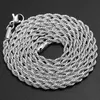 Hip Hop Breedte 3mm 316L Rvs Touw Ketting Ketting Twisted Chain Goud Zilver Rose Goud Kettingen Voor Vrouwen mannen Sieraden Dropshipping