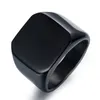 New Simple Style Square Big Width Signet Mens Ring Titanium Steel Finger Multi colors Men Jewelry Fast Epacket Free