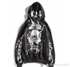 Black Hoodies 424 Skull Fashion Tops Men Women Pullover Tide Hip Hop Streetwear Sweatshirts Hooded Hoodies