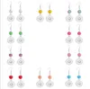 Noosa Rhinestone Drop Earring Fit 18mm Snap Button 10 Färger Snap Pendant Örhängen Charms Present Tillbehör