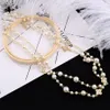 Nieuwe mode luxe designer diamant geluksblad parel klassieke elegante meerlaagse lange trui statement ketting voor dames4917523