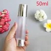 30ml 50ml Empty Airless Pump Dispenser Bottle Refillable Lotion Cream Containers Carry Frost Bottles 100pcs