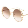 2019 lusso rotonda donna occhiali da sole moda decorazione occhiali da sole da donna sfumature chiare sfumature uv400 occhiali da sole