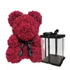 25cm 38cm Rose Teddy Bear With led Light Valentines Gift Teddy Wedding Foam Flowers Decorations Love Rose Bear