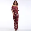 Jumpsuits Women Floral Solid Rompers Strapless Sexy Off Shoulder Jumpsuit Chiffon Casual Bodysuits One Piece Onesie Clothes Apparel YFA1062