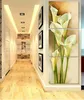 3 peças pintura de arte impressão em tela efeito corredor calla flores imagem impressão formas de parede vertical para sala estar po ship5529896