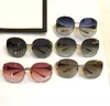 Luxury- women sunglasses classic plate frame metal mirror legs fashion designer popular eyewear protection glasses top quality 0225