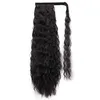 22inch loose wavy pony tail hairpiece 1pcs long high clip in drawstring ponytail human hair wrap around 160g