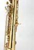 Hochwertiges MARGEWATE Sopransaxophon, neues gerades Rohr, B-Saxophon, Messing, Goldlack, Saxophon mit Mundstückzubehör