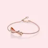 Partihandel-armband för Pandora 925 Sterling Silver Plated Rose Gold Set CZ Diamant med Original Box Smycken Ladies Armband