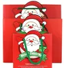 Vermelhos dos desenhos animados Saco portátil da Moda de Papai Noel Padrão embalagem do presente Sacos Praça fácil de transportar sacos de compras 1 5hj3a B