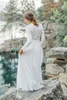 2020 nouvelles robes de mariée modestes West Country une ligne bijou cou à manches longues robe de mariée bohème sur mesure élégant Vestidos De Novia 751