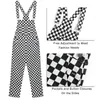 Monerffi 2019 retro streetwear hiphop macacão xadrez impressão macacão feminino harajuku solto bib calças de carga v191021