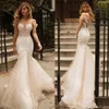 Dubai Arabo Designer vintage plus size bohémien pizzo sirena tromba abiti da sposa abiti da sposa Spedizione veloce