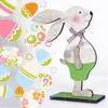 Decorazioni per la casa di Pasqua Decorazioni per coniglietto carino Forme di coniglio in legno Ornamenti per la casa Regali artigianali Decorazione della stanza Regalo per bambini
