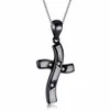 Partihandel-16 * 25mm Blå / Vit eld Opal Cross Pendant Halsband för kvinnor 925 Sterling Silver Fine Smycken