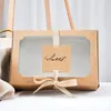 Blanco Kraft Papieren Doos met Clear Venster Handgemaakte Zeepdoos Sieraden Cookies Candy Box Wedding Party Gift Dozen