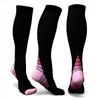 Meias de compressão Unisex Homens Mulheres Professional respirável Sports Compression Socks Fit para enfermeiras Shin Talas vôo curso do futebol