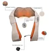 US estoque! 3d manual de rolo Amassar Shiatsu Cervical Voltar Neck Massager Xaile aparelhos eléctricos de calor Shoulder Início Car FY0028 Massagem Máquina