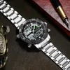 Мода люксовый бренд для мужчин стали Army Watch Мужские спортивные часы LED кварцевые часы из нержавеющей Military наручные Relogio LY191216 Мужчина для