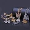 Groothandel-letters 26 letters hiphop hanger ketting goud zilver bling zirconia mannen hiphop A-Z hanger sieraden