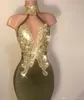 2020 Koyu Yeşil Gelinlik Modelleri Yüksek Boyun Dantel Aplikler Sequins Pleats Mermaid Abiye giyim Custom Made Vestidos de Fiesta