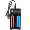 Chargeur de batterie USB 18650, avec 2 emplacements, DC 5V, pour batterie Li-Ion 3.7V, 10440, 14500, 16330, 18650, 26650