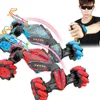 QR Air Gesture RC Stunt Car Boy Toys, 4WD Drift Twist SUV, 360 ° Flip Crab Run Wildly, lumières musicales, danse, pour cadeaux d'anniversaire de Noël pour enfants, 2-1