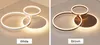 Remote Controller 2/3/5/6 Circle Rings Modern led Chandelier Ceiling Lamps For living Room Bedroom Study Room White / Brown Color Chandelier