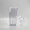 GÜÇ KAYNAĞI! 20 oz Akrilik Şeffaf Tumblers ile kubbe kapağı Straw Plastik İçme Suyu Şişeleri Çift Duvar Kahve Süt Bardaklar A12