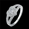Epacket DHL Plated sterling silver Heart shaped stone ring DASR388 US size 8 ;Good A++ women's 925 silver plate Wedding Rings jewelry