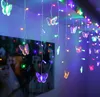 NUOVO 12M DROOP 0.65M 360LLED Butterfly Tenda Light Light String String Light Christmas Decorazione di nozze Tail Plug Impermeabile AC.110V-220V