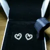 Wholesale- heart-shaped earrings for P 925 sterling silver with CZ diamonds high quality love vortex ladies earrings with original7170688