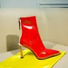 Высокий каблук кожа добыч Дешевые дизайнерские ботинки снега Вязаные пинетки Женщины Boots оптом женские Сапоги зимние Лучшее качество
