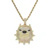 Fashion-American Bully Pitbull Pendant Halsband f￶r m￤n Kvinnor Luxury Diamonds Dog Pendants 18K Gold Plated Copper Zircon Pet Jewelry G281Q