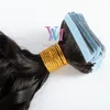 Vhot säljer indisk naturlig färg 100g grad 12a kinky curly 3a 3b 3c Virgin Remy Tape i äkta mänskliga hår buntar förlängningar