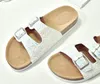 Tutte le pannelli di sughero di invanitore di lussuoso per spiaggia di lussuoso estate per menzoncini Slagini a doppia fibbia S Women Slip on Flip Flops F53182152737659