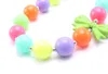 Colorful Bow Baby Kid Chunky Necklace Fashion Toddlers Girls Bubblegum Bead Chunky Necklace Jewelry Gift For Children