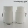 100 x 30ml HDPE Solid White Farmaceutyczne butelki pigułki do leków Kapsułki opakowania