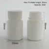 100 x 30ml HDPE Solid White Farmaceutyczne butelki pigułki do leków Kapsułki opakowania