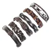 Дешевые простые звездные браслеты регулируемые натуральные кожаные женщины тканые обертывающие браслеты моды мужские многослойные плетеные бисеры DIY ювелирные изделия аксессуар