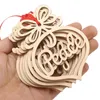 6pcs houten uitsparing kerst hanger met touw onafgemaakte houten plakjes kerstboom drop ornament voor vakantie diy crafting decor1