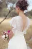 Vestido de noiva estilo hippie boémio Vestido De Casamento 2020 Elegante Vestido De Noiva de praia em linha Vestidos De Noiva Vestidos Brancos Sem Costas Chiffon Boho Vestido De novia