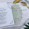 Muhteşem Gümüş Dantel Lazer Kesim Çiçek Düğün Davetiyesi Kişiselleştirilmiş Papyon Ve Eşleşen Zarflar, Katlanmış Davetiyeleri Ile Davet ...