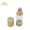 30ml Luksusowy Pusta Kosmetyczna Butelka Airless Butelka Gold Shining Przenośny Odnośna butelka dozownika pompy do kropli balsam