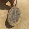 Lukrowy numer 44 Duży rozmiar Diament Okrągły Naszyjnik 18K Pozłacane Męskie Hiphop Bling Biżuteria Prezent