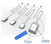 E-COOL آلة PAD العضلات التحفيز cryolipolysis التخسيس للاستخدام المنزلي التي تدفئة وتبريد التقنية 4 مقابض
